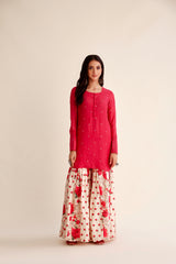 Shabnam Chanderi Red Garara Set