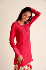 Shabnam Chanderi Red Garara Set