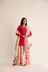 Shabnam Chanderi Red Garara Set