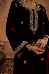 Rubina Wine Kurta Set