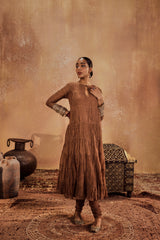 Anam Brown Anarkali Set