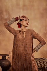 Anam Brown Anarkali Set