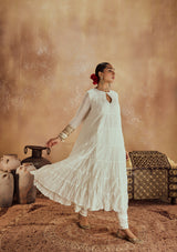 Anam White Anarkali Set