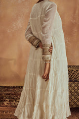 Anam White Anarkali Set