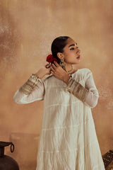 Anam White Anarkali Set