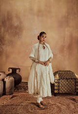 Anam White Anarkali Set