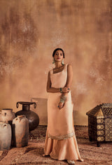 Nisa Peach Kurta Set