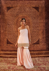 Sultana Pink Sleeveless Sharara Set