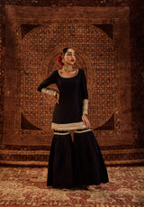 Sultana Black Sharara Set
