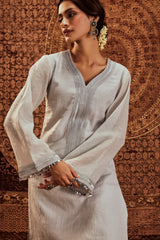 Nargis Silver Kurta Set