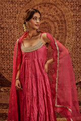 Tara Pink Anarkali Set