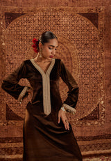 Nargis Brown Kurta Set