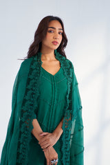 MAHJABEEN EMERALD GREEN DUPATTA