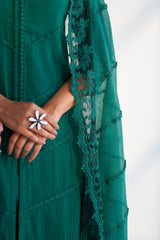 MAHJABEEN EMERALD GREEN KURTA SET