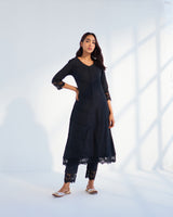 MAHJABEEN BLACK KURTA