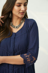 Mahjabeen Oxford Blue Kurta