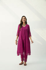 MAHJABEEN MAGENTA KURTA
