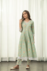 ZARRA PLEATED KURTA SET