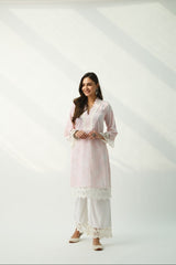Parsia Pink Velvet Kurta Set