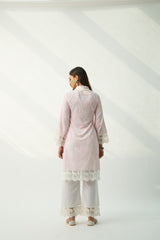 Parsia Pink Velvet Kurta Set