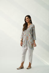 OMAIRA BLUE VELVET KURTA SET