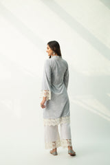 Parsia Grey Velvet Kurta Set