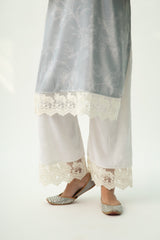 Parsia Grey Velvet Kurta Set