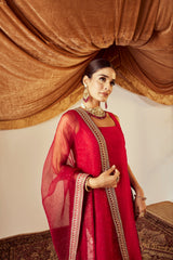 Nisa Red Kurta Set