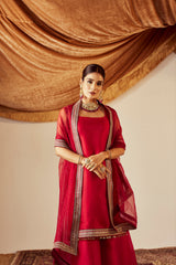 Nisa Red Kurta Set