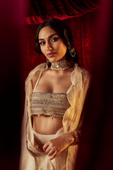 Zeenat Off White Lehenga Set