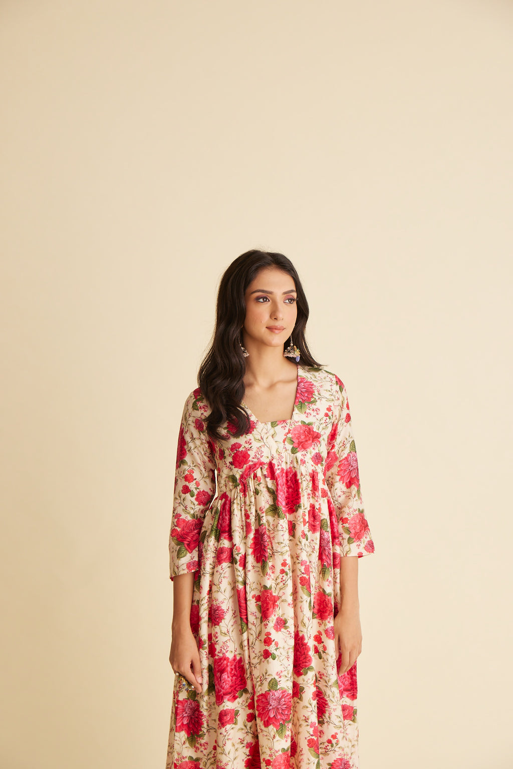 Muskaan Inayath Muskaan Chanderi Anarkali Set – Roze