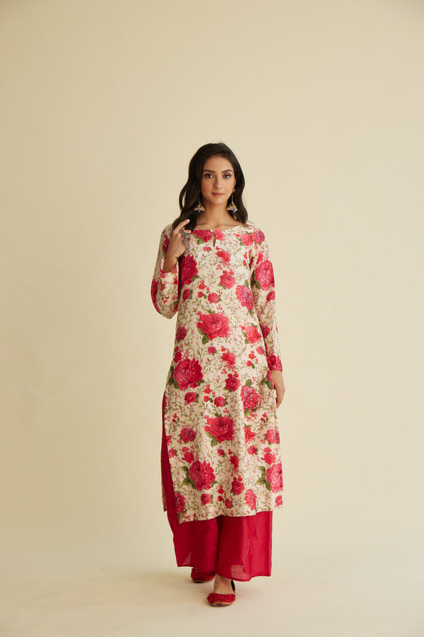 Roshan Chanderi Kurta Set