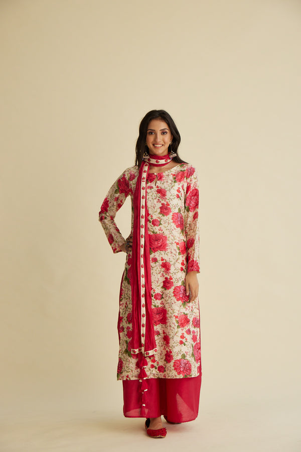 Roshan Chanderi Kurta Set