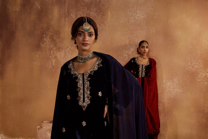 Rubina Wine Kurta Set