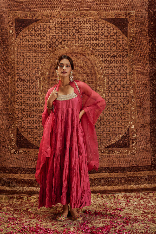 Tara Pink Anarkali Set