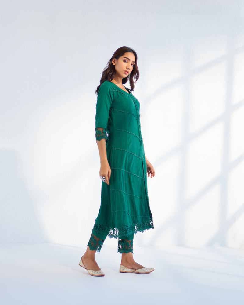 MAHJABEEN EMERALD GREEN PANTS