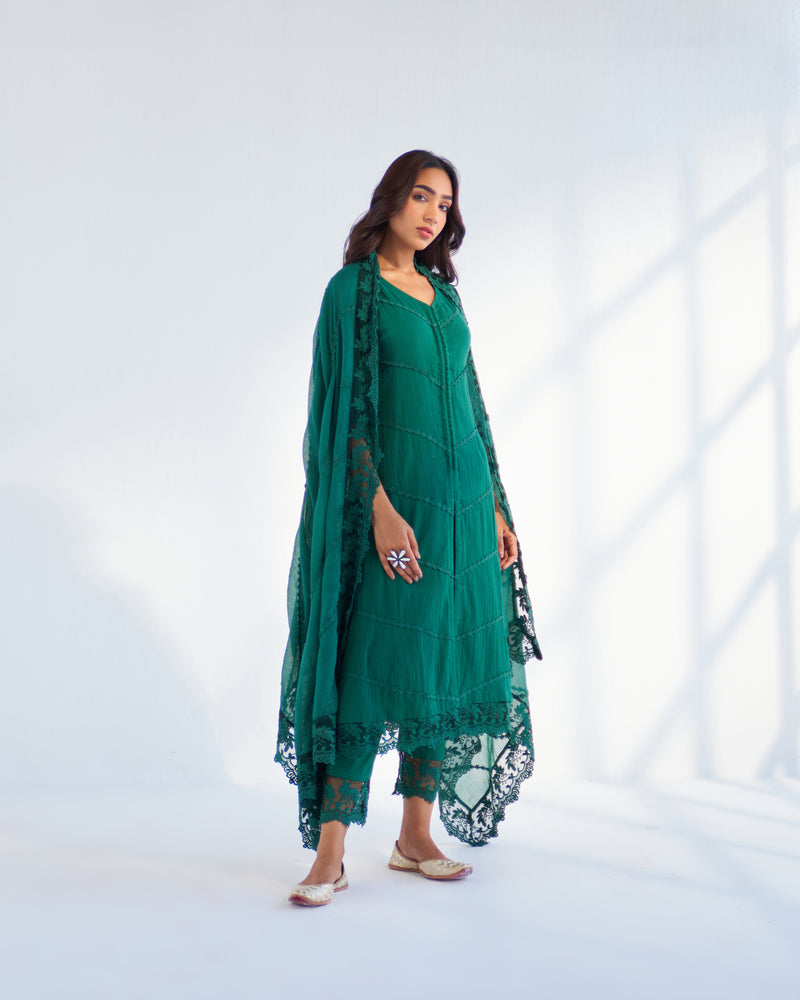 MAHJABEEN EMERALD GREEN PANTS