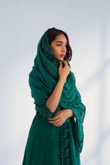 MAHJABEEN EMERALD GREEN DUPATTA