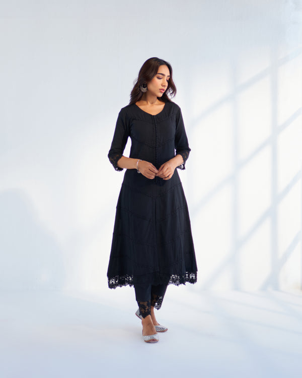 MAHJABEEN BLACK KURTA