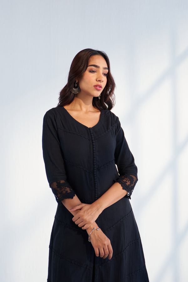 MAHJABEEN BLACK KURTA