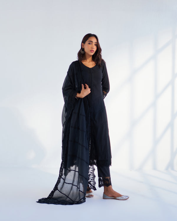 MAHJABEEN BLACK DUPATTA