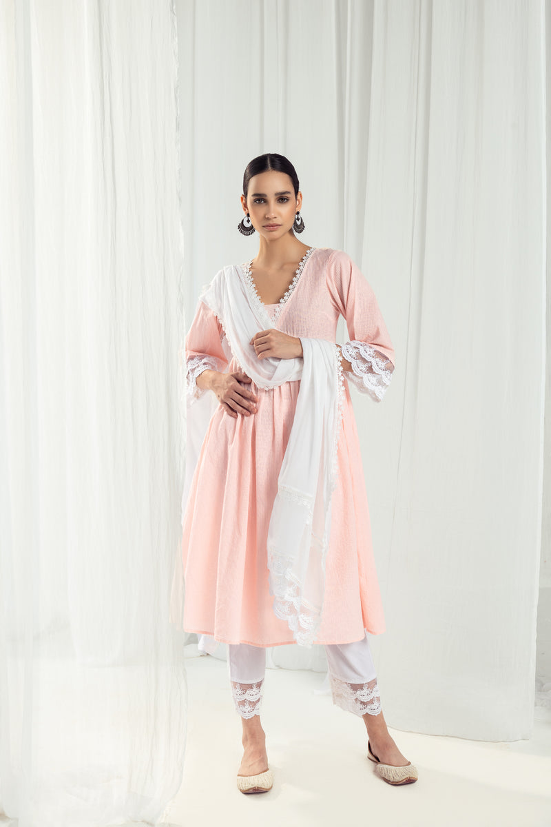 Aura Peach Kurta Set