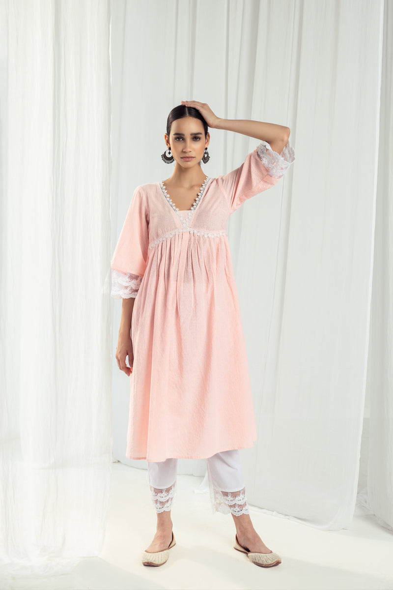 Aura Peach Kurta Set