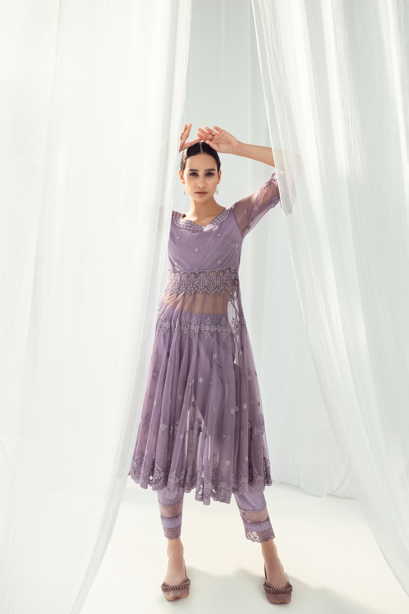 Clara Purple Anarkali Set