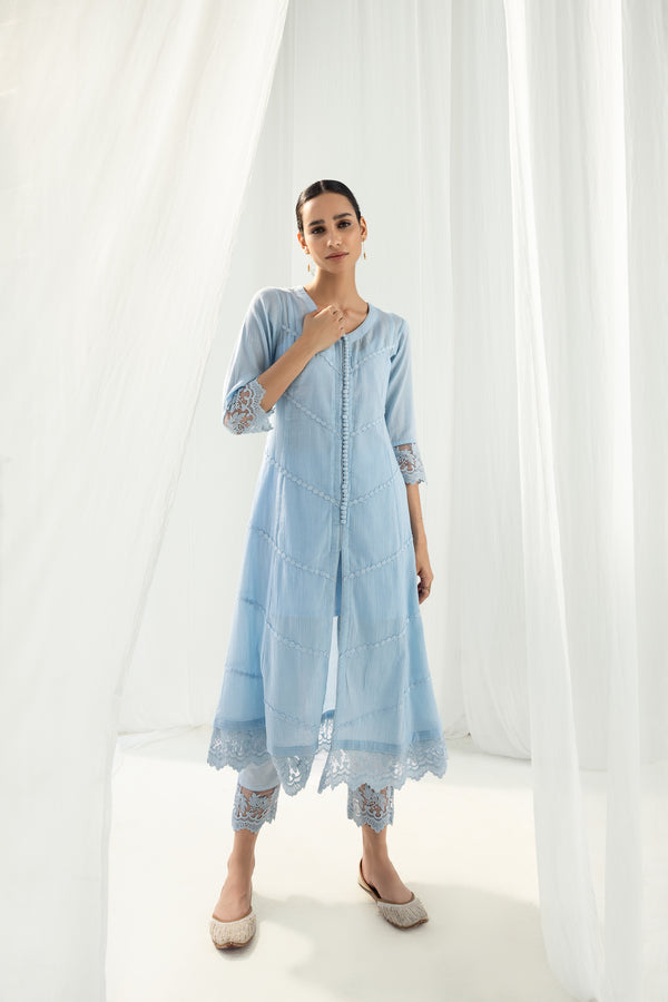 Mahjabeen Blue Kurta Set