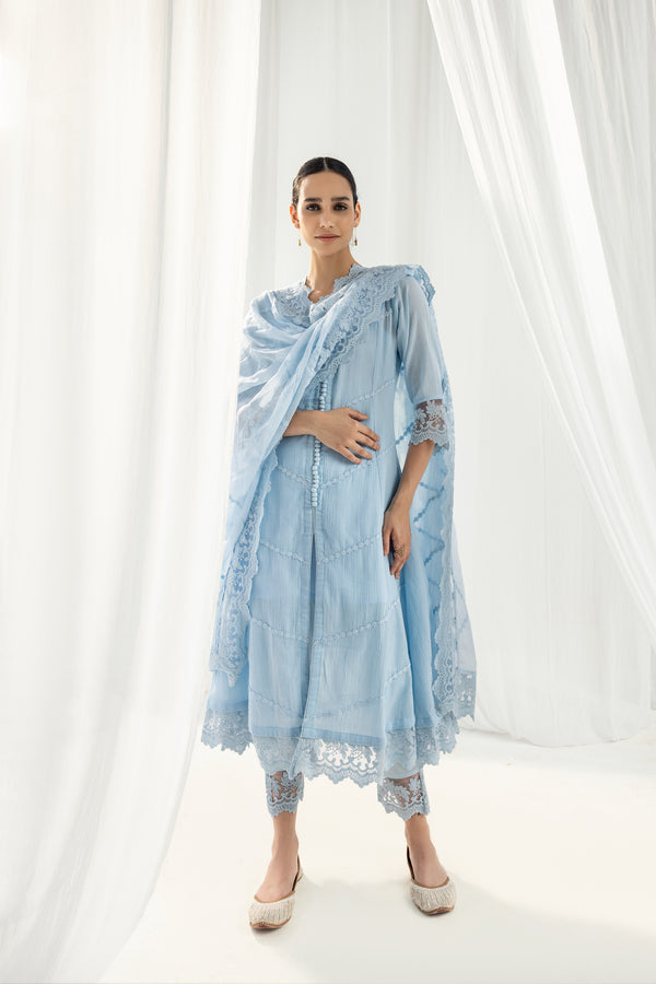 Mahjabeen Blue Kurta Set