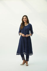 Mahjabeen Oxford Blue Kurta Set