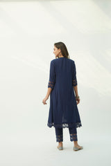 Mahjabeen Oxford Blue Kurta Set