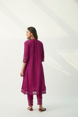 MAHJABEEN MAGENTA KURTA SET