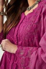 MAHJABEEN MAGENTA KURTA SET